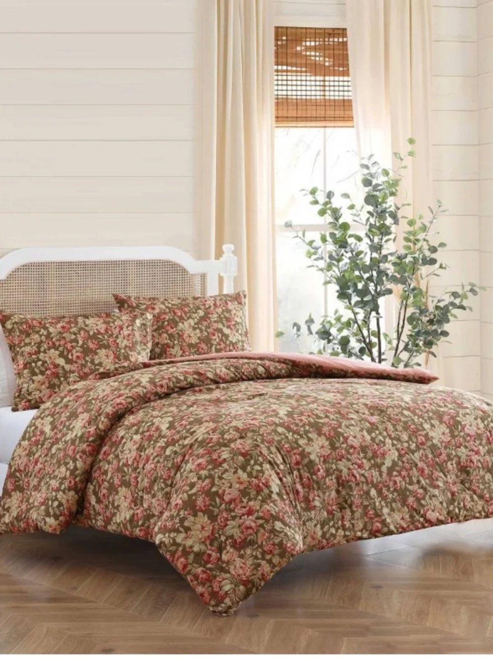 LAURA ASHLEY NEW Bloomsbury 100% cotton Comforter Set -full/queen